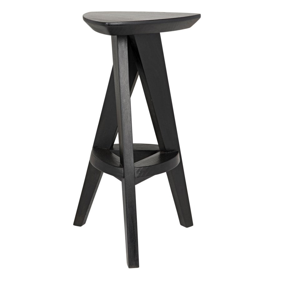 Twist Counter Stool, Charcoal Black-Noir-NOIR-AE-17CHBS-Bar Stools-1-France and Son