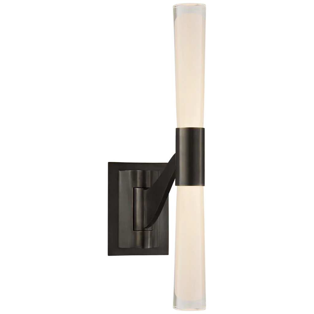 Brenda Single Articulating Sconce-Visual Comfort-VISUAL-ARN 2470BZ-CG-Outdoor Wall SconcesBronze-White Glass-1-France and Son