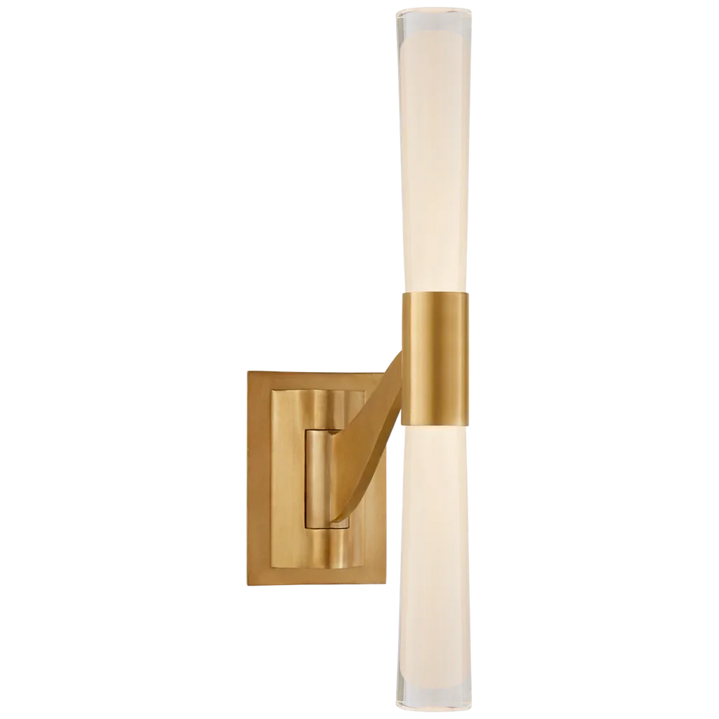 Brenda Single Articulating Sconce-Visual Comfort-VISUAL-ARN 2470BZ-CG-Outdoor Wall SconcesBronze-White Glass-1-France and Son