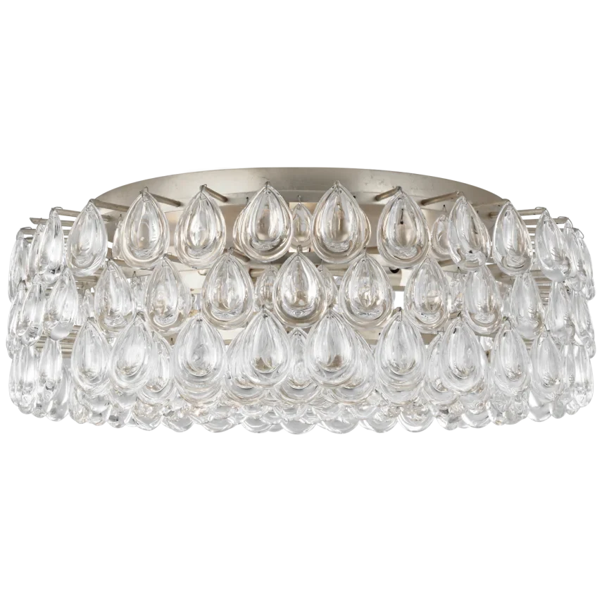 Lucia Large Flush Mount-Visual Comfort-VISUAL-ARN 4172BSL-CG-Flush MountsBurnished Silver Leaf with Crystal-1-France and Son