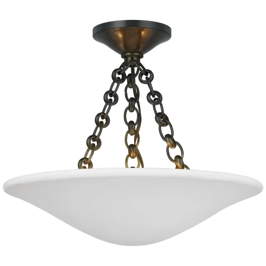 Molly 16" Semi Flush Mount-Visual Comfort-VISUAL-ARN 4425BZ-PW-Flush MountsBronze-1-France and Son