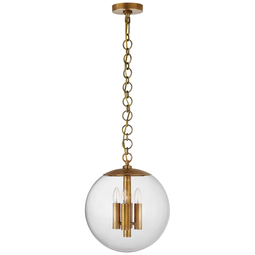 Tartan Medium Globe Pendant-Visual Comfort-VISUAL-ARN 5255HAB-CG-PendantsHand-Rubbed Antique Brass-1-France and Son