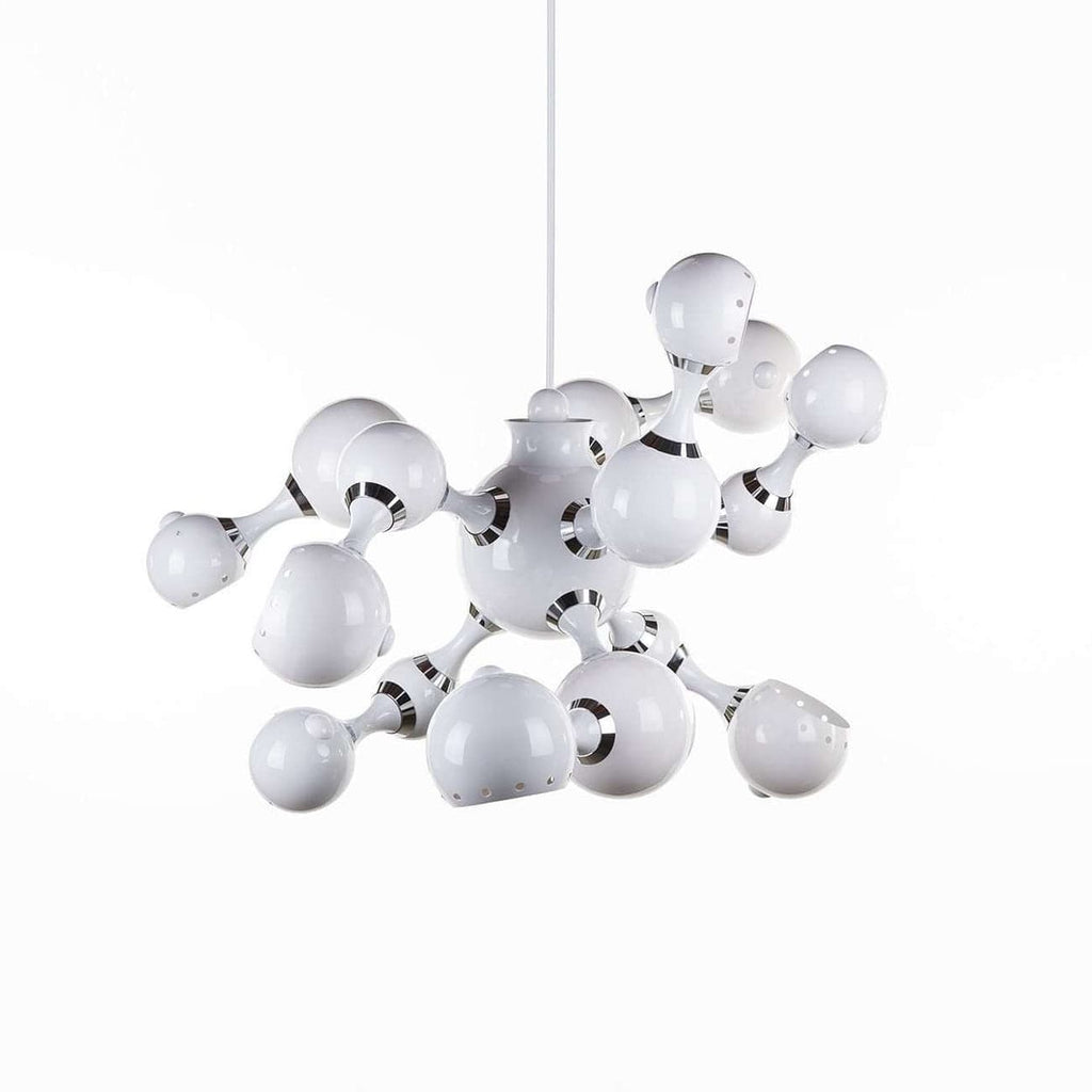 Mid-Century Modern Atomic Suspension Chandelier - White