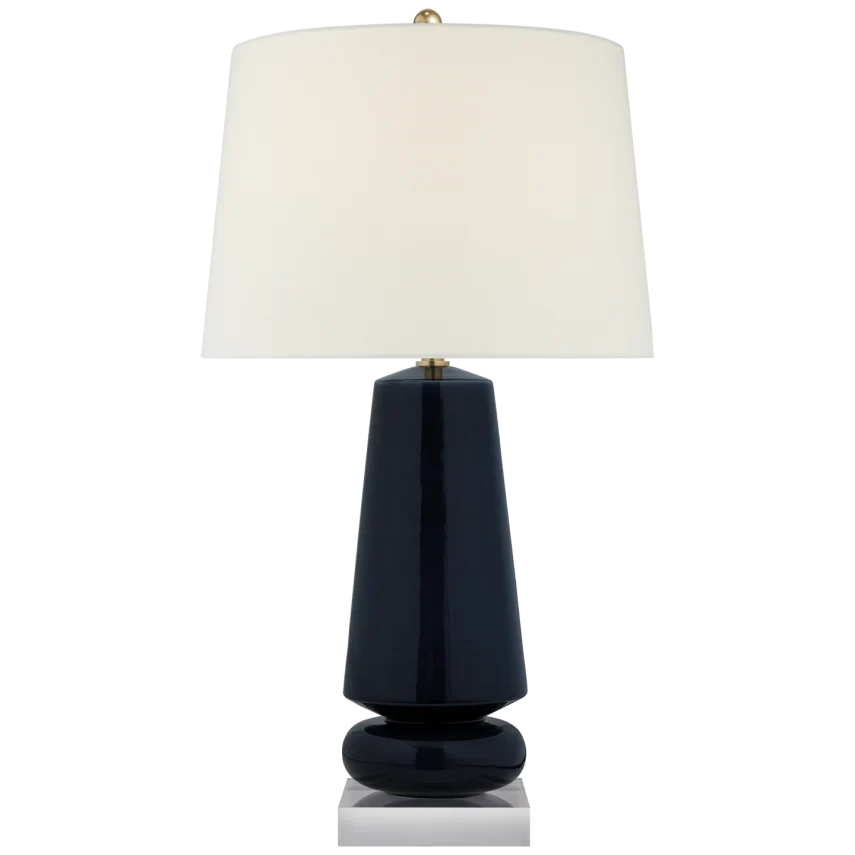 Parisian Medium Table Lamp - Linen Shade-Visual Comfort-VISUAL-CHA 8670DM-L-Table LampsDenim Porcelain-1-France and Son