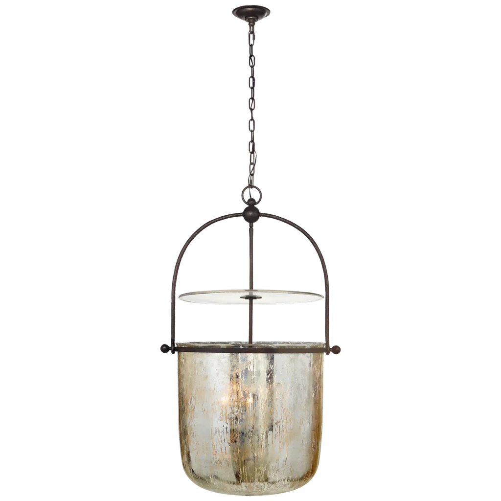 Lordford Large Smoke Bell Lantern-Visual Comfort-VISUAL-CHC 2271AI-MG-PendantsAged Iron-1-France and Son