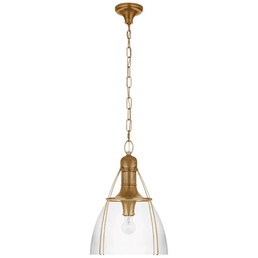 Patrick 18" Pendant-Visual Comfort-VISUAL-CHC 5476AB-CG-PendantsAntique-Burnished Brass with Clear Glass-1-France and Son