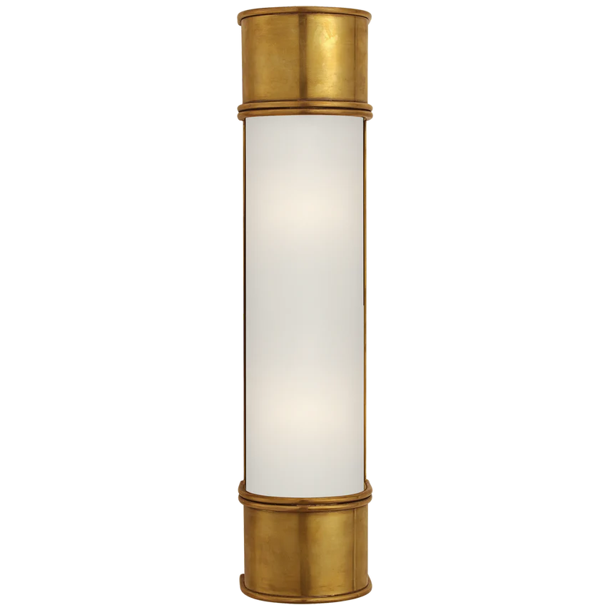 Ford 18" Bath Sconce-Visual Comfort-VISUAL-CHD 1552AB-FG-Bathroom LightingAntique-Burnished Brass-Frosted Glass-1-France and Son