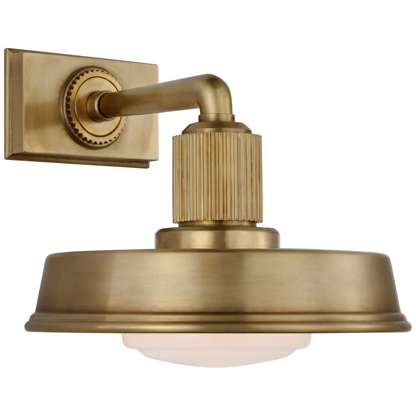 Rodey Small Sconce-Visual Comfort-VISUAL-CHD 2298PN-WG-Wall LightingAntique-Burnished Brass / White Glass-1-France and Son