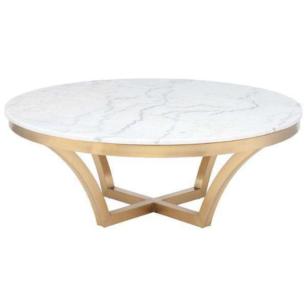 Aurora Coffee Table-Nuevo-NUEVO-HGNA293-Coffee Tablesbrushed gold base-black wood vein-1-France and Son