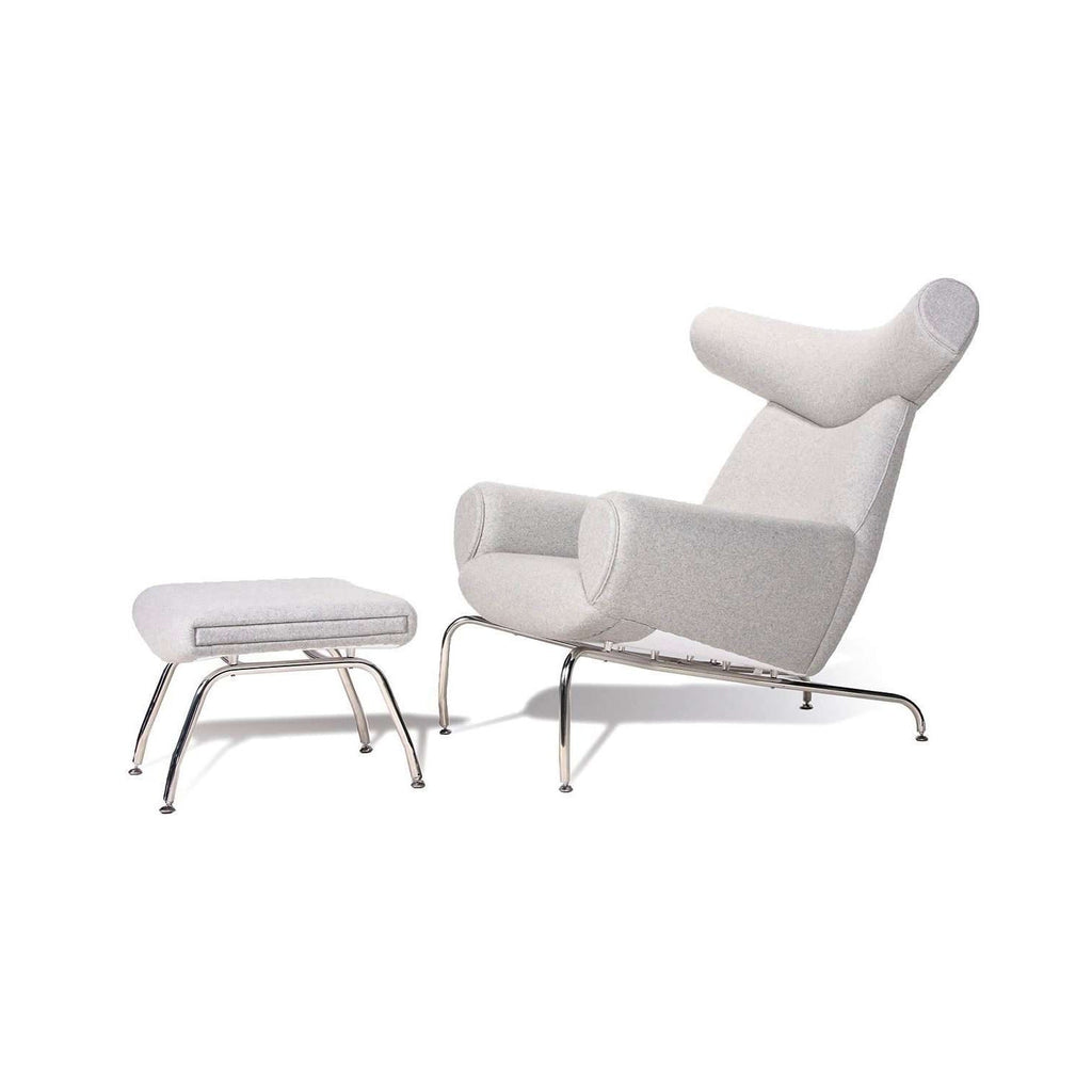 Ox Chair and Ottoman-France & Son-FB0688LGREY-Lounge Chairs-1-France and Son