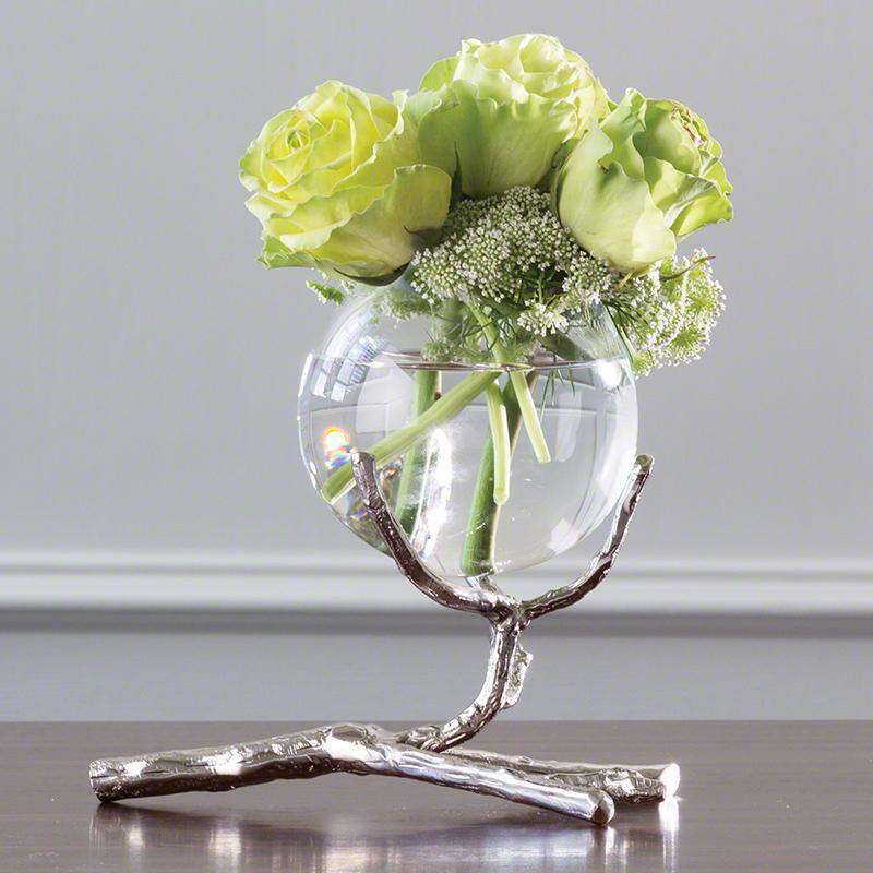 Twig Vase Holder-Nickel-Global Views-GVSA-9.92657-DecorTwig Triple Vase Holder-Nickel-1-France and Son