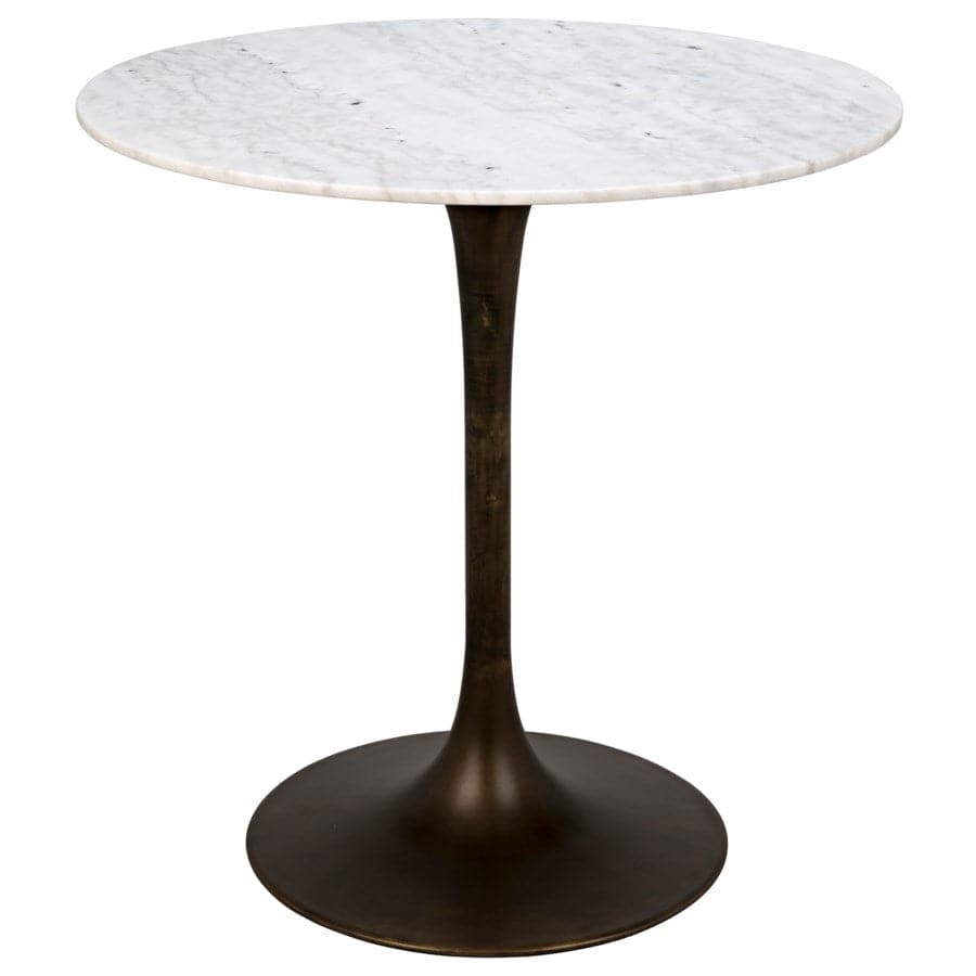 Laredo Bar Table-Noir-NOIR-GBAR001MB-36-Dining Tables36"-Antique Brass & White Stone Top-5-France and Son