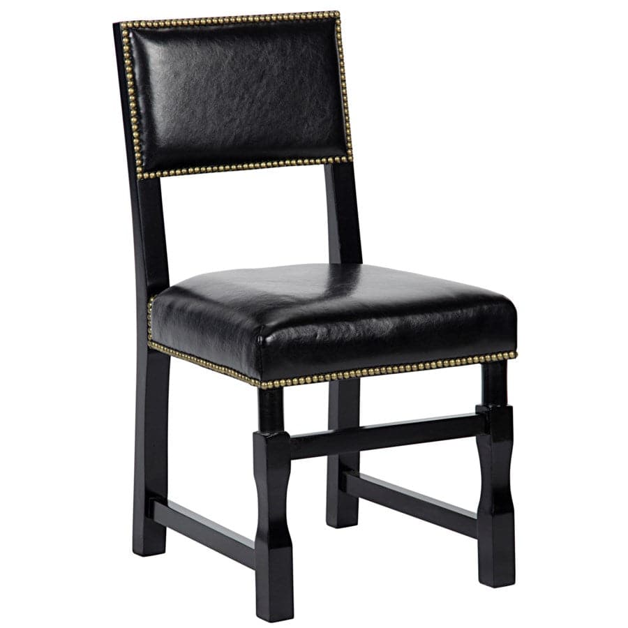 Abadon Side Chair w/Leather, Distressed Brown-Noir-NOIR-GCHA271D-Dining ChairsBrown-1-France and Son