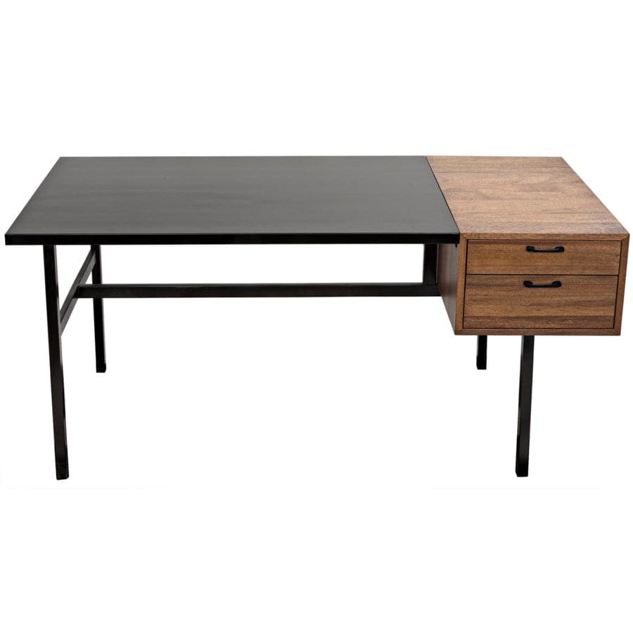 Algeron Desk with Black Metal-Noir-NOIR-GDES144MTB-Desks-1-France and Son