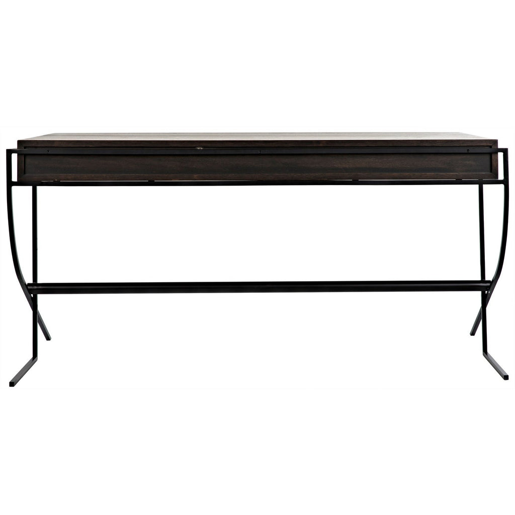 Frank Desk - Ebony Walnut With Steel-Noir-NOIR-GDES181EB-Desks-1-France and Son