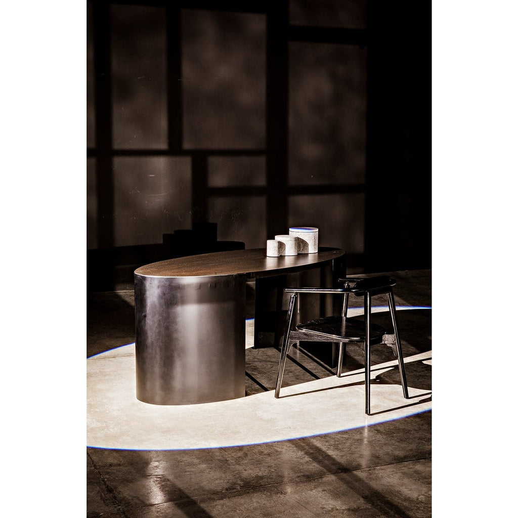Marigold Desk Ebony Walnut With Black Steel-Noir-NOIR-GDES186EB-Desks-1-France and Son