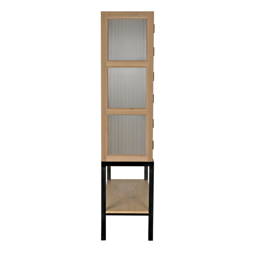 Darien Hutch, White Oak w/Metal-Noir-NOIR-GHUT160WO-Bookcases & Cabinets-1-France and Son
