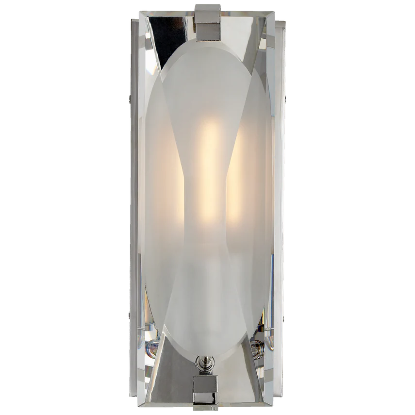 Casting Peak Small Bath Sconce-Visual Comfort-VISUAL-KS 2060PN-CG-Bathroom LightingPolished Nickel-Etched Clear Glass-1-France and Son
