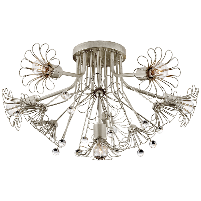 Keany Bouquet Flush Mount-Visual Comfort-VISUAL-KS 4311BSL-Flush MountsBurnished Silver Leaf-1-France and Son