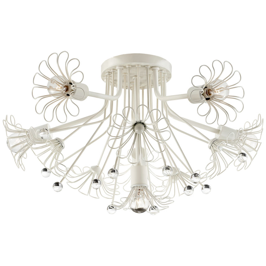 Keany Bouquet Flush Mount-Visual Comfort-VISUAL-KS 4311BSL-Flush MountsBurnished Silver Leaf-1-France and Son