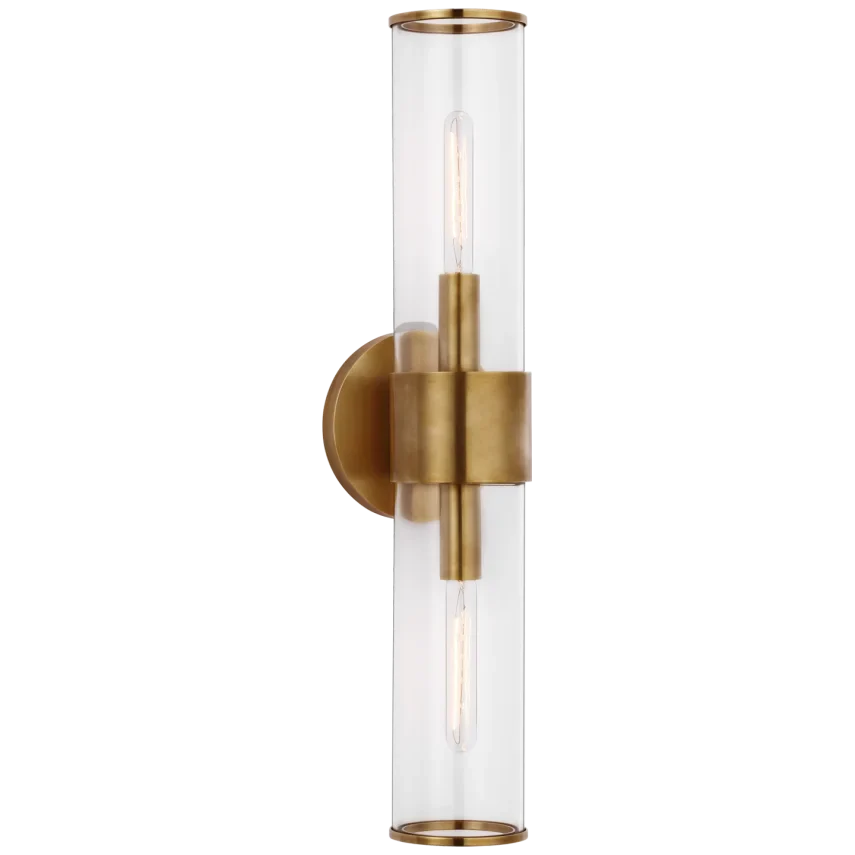 Liam Medium Sconce-Visual Comfort-VISUAL-KW 2118PN-CG-Bathroom LightingPolished Nickel-Clear Glass-1-France and Son