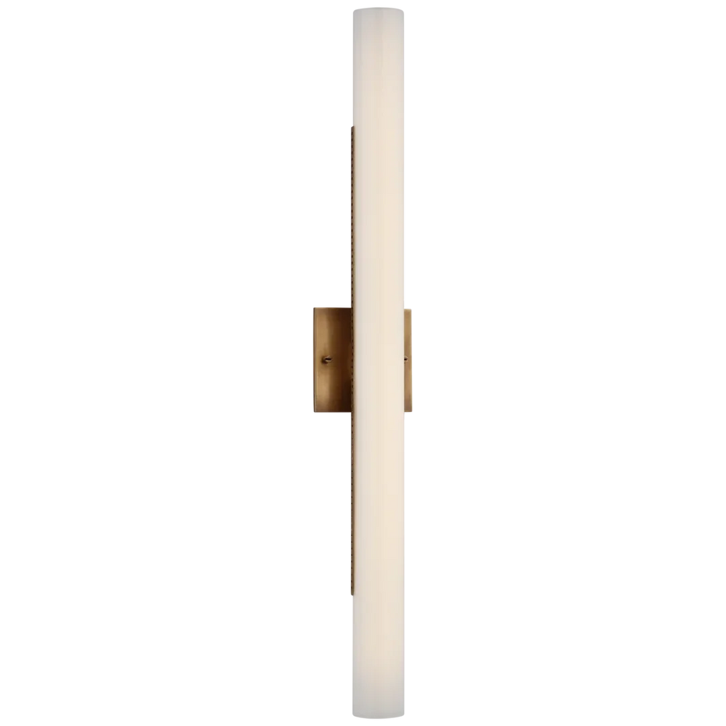 Precise 28" Bath Light-Visual Comfort-VISUAL-KW 2224AB-WG-Bathroom VanityAntique-Burnished Brass-White Glass-1-France and Son