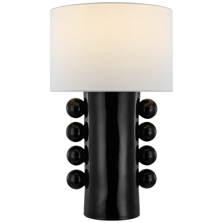 Tagya Tall Table Lamp-Visual Comfort-VISUAL-KW 3687BLK-L-Table LampsBlack-Linen-1-France and Son