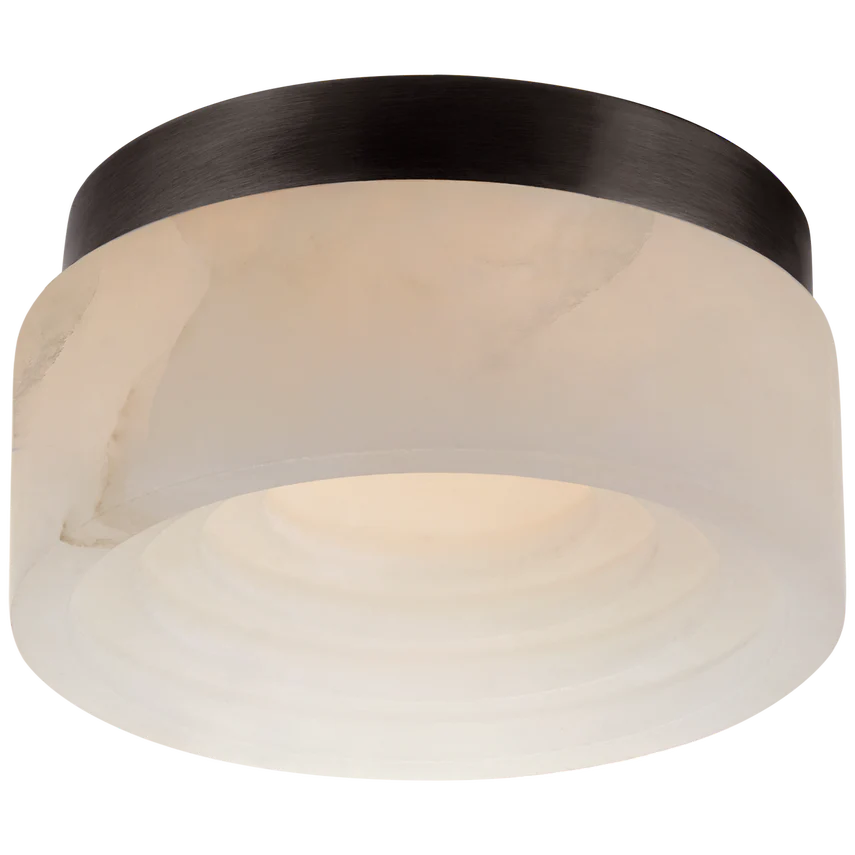 Ottana 5" Solitaire Flush Mount-Visual Comfort-VISUAL-KW 4900AB-ALB-Flush MountsAntique-Burnished Brass-Alabaster Shade-1-France and Son