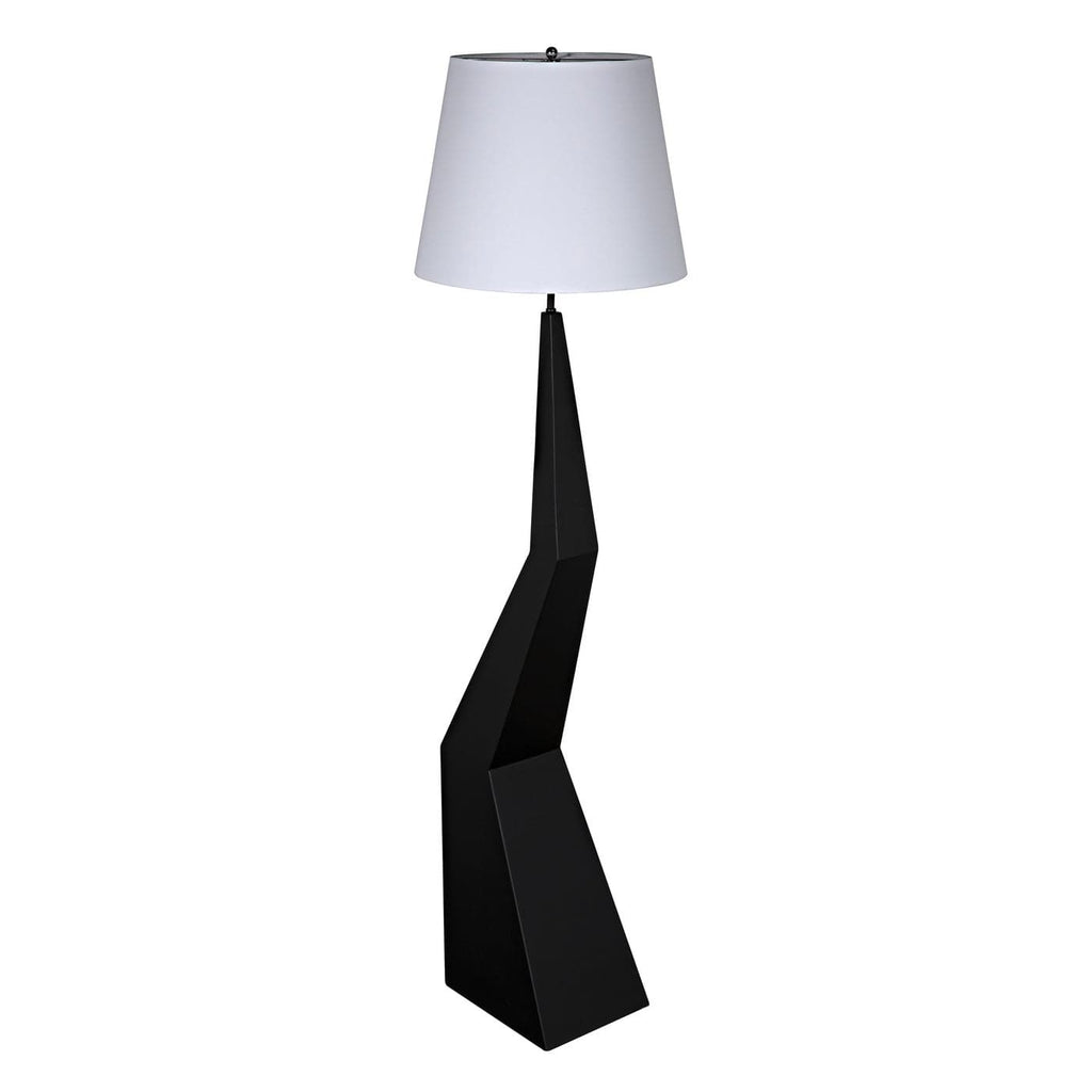 Rhombus Floor Lamp With Shade - Black Metal-Noir-NOIR-LAMP779MTBSH-Floor Lamps-1-France and Son