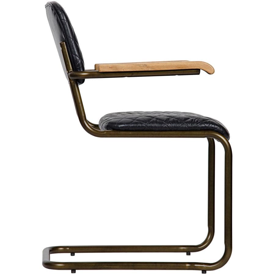 0045 Arm Chair, Vintage Black Leather-Noir-NOIR-LEA-C0045B-Dining Chairs-1-France and Son