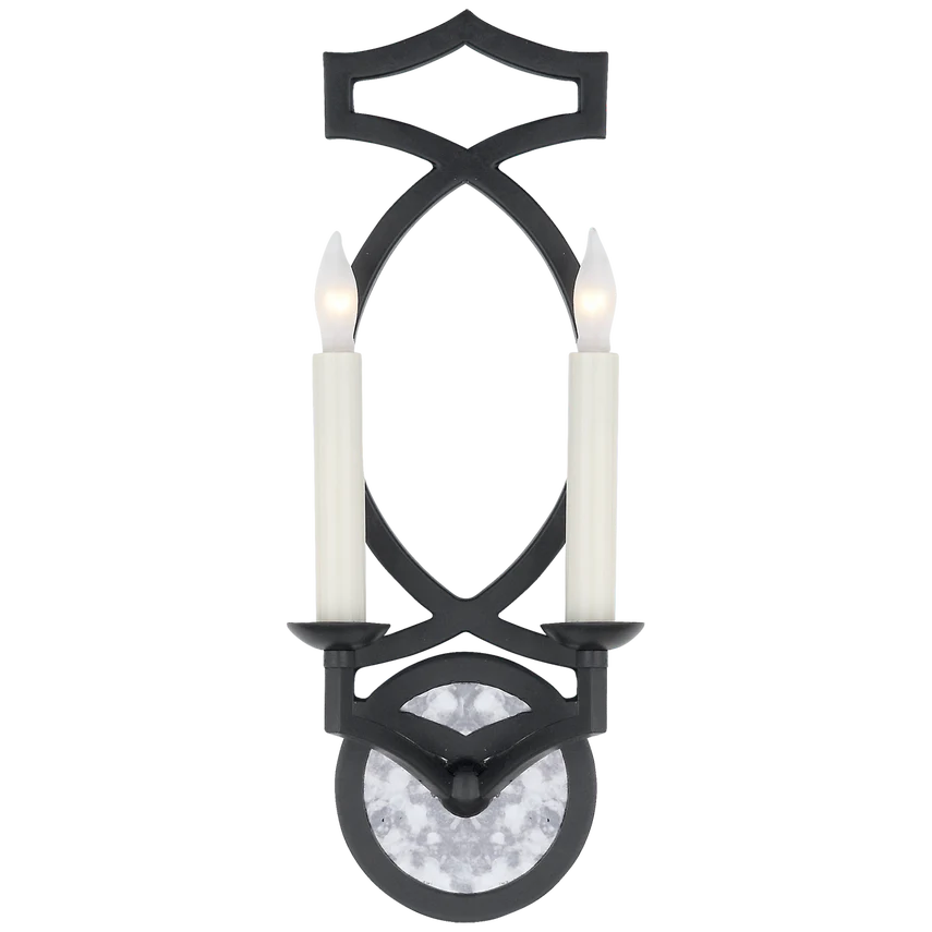 Britney Double Sconce-Visual Comfort-VISUAL-NW 2311AI-Wall LightingAged Iron-1-France and Son