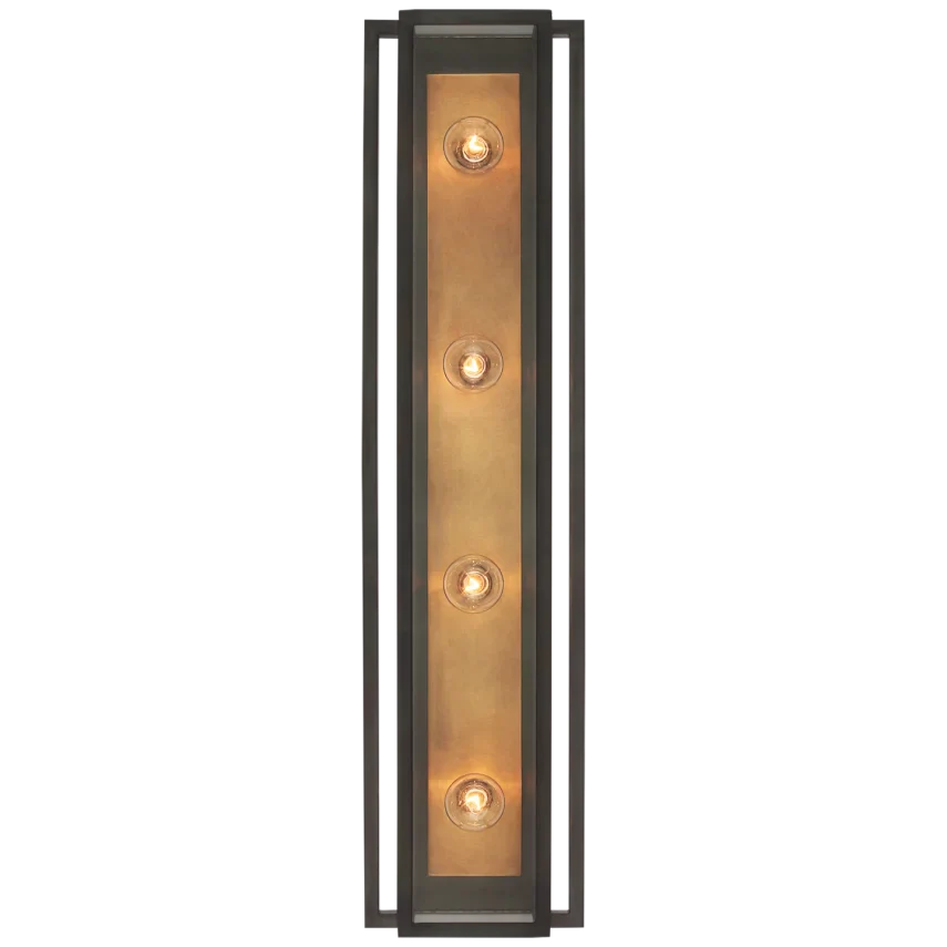Helly 30" Vanity Light-Visual Comfort-VISUAL-S 2204BZ/HAB-CG-Bathroom LightingBronze and Hand-Rubbed Antique Brass-Clear Glass-1-France and Son