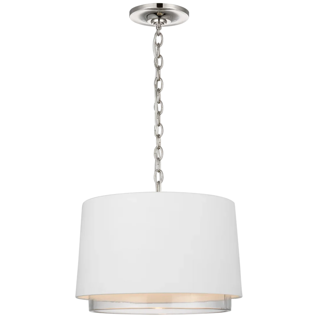 Syd Small Pendant-Visual Comfort-VISUAL-S 5121PN-WHT/CG-PendantsPolished Nickel with Matte White Shade-Clear Glass-1-France and Son