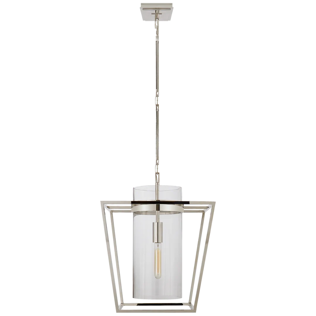 President Small Lantern-Visual Comfort-VISUAL-S 5167HAB-CG-Outdoor Post LanternsHand-Rubbed Antique Brass-Clear Glass-1-France and Son