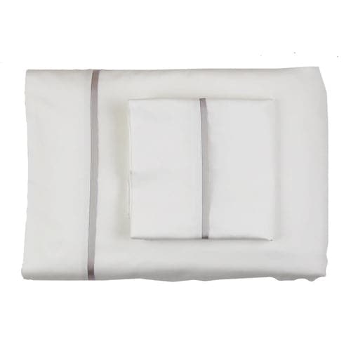 Silk Trim Sheet Set in White-Ann Gish-ANNGISH-SSCSKTR-WHI-CHA-BeddingWhite Charcoal-King-1-France and Son