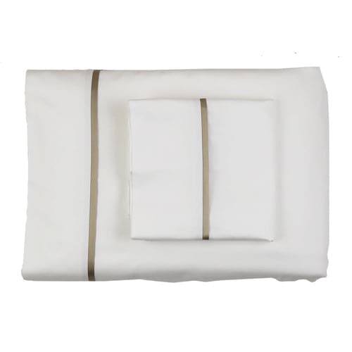 Silk Trim Sheet Set in White-Ann Gish-ANNGISH-SSCSKTR-WHI-CHA-BeddingWhite Charcoal-King-1-France and Son