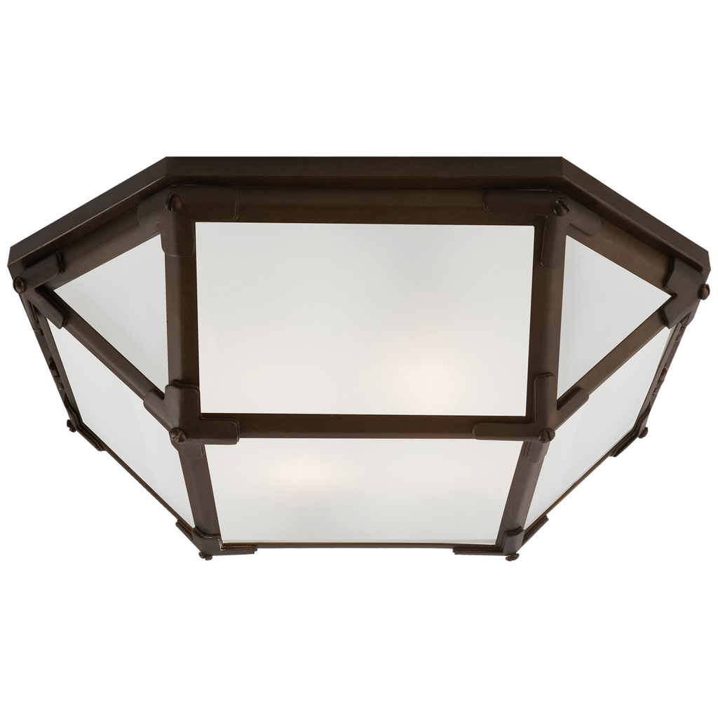 Momogi Flush Mount-Visual Comfort-VISUAL-SK 4008AZ-FG-Flush MountsAntique Zinc-Frosted Glass-1-France and Son