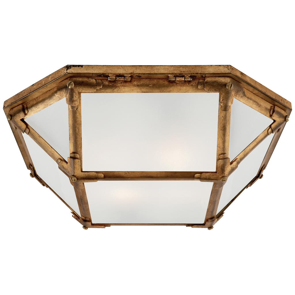 Momogi Flush Mount-Visual Comfort-VISUAL-SK 4008AZ-FG-Flush MountsAntique Zinc-Frosted Glass-1-France and Son