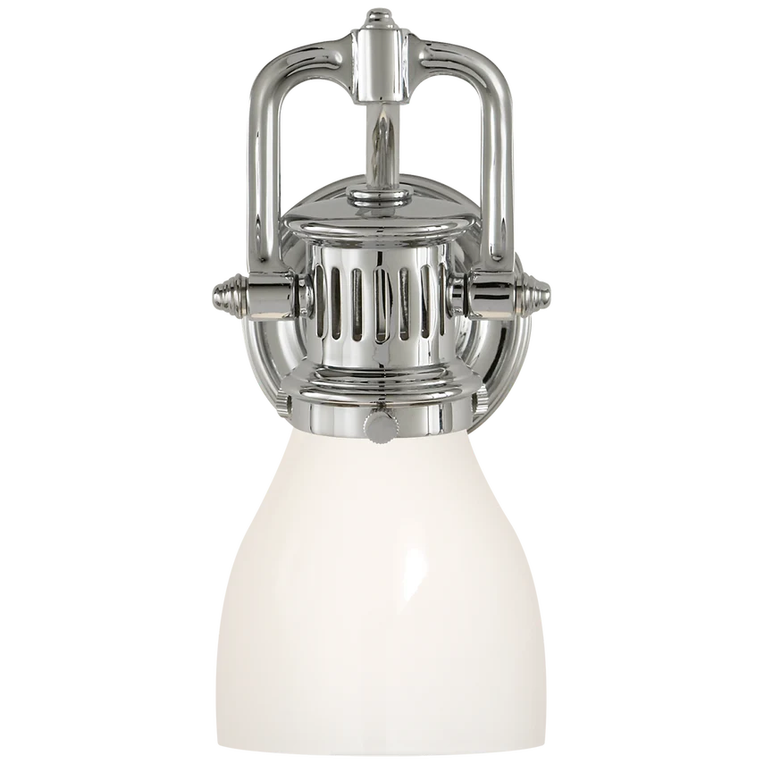 Yuna Suspended Sconce-Visual Comfort-VISUAL-SL 2975AN-WG-Bathroom LightingAntique Nickel-White Glass Shade-1-France and Son