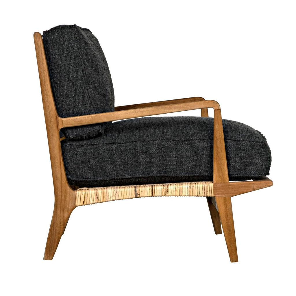 Allister Chair - Down Cushion-Noir-NOIR-SOF325T-GRAY-Lounge ChairsGrey-1-France and Son