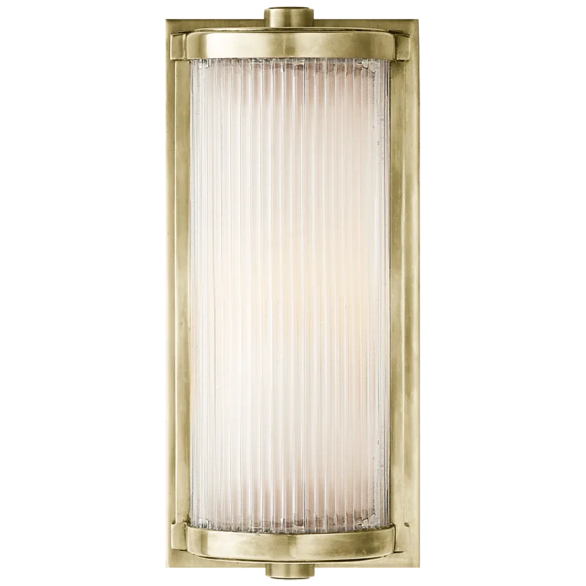 Dresta Short Glass Rod Light-Visual Comfort-VISUAL-TOB 2140AN-FG-Wall LightingAntique Nickel-1-France and Son