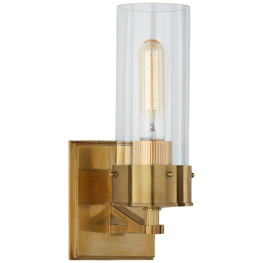 Maria Medium Bath Sconce-Visual Comfort-VISUAL-TOB 2314BZ/HAB-CG-Bathroom LightingBronze and Hand-Rubbed Antique Brass-Clear Glass-1-France and Son