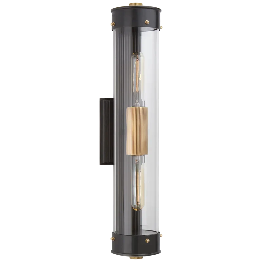 Maria Linear Bath Sconce-Visual Comfort-VISUAL-TOB 2318BZ/HAB-CG-Bathroom LightingBronze with Antique Brass-1-France and Son