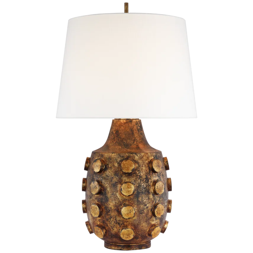 Ony Large Table Lamp-Visual Comfort-VISUAL-TOB 3415AG-L-Table LampsAntique Gild-Linen-1-France and Son