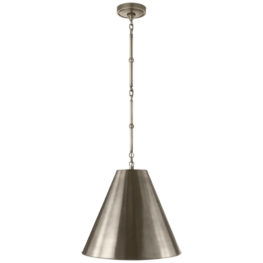 Greatman Small Hanging Lamp-Visual Comfort-VISUAL-TOB 5090AN-AN-PendantsAntique Nickel-Antique Nickel Shade-1-France and Son