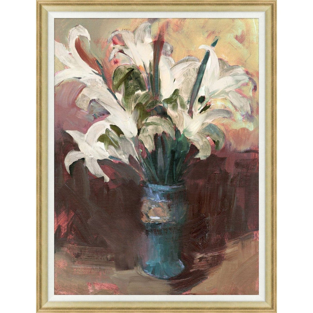 Lilies in Blue Vase-Wendover-WEND-WFL1782-Wall Art-1-France and Son