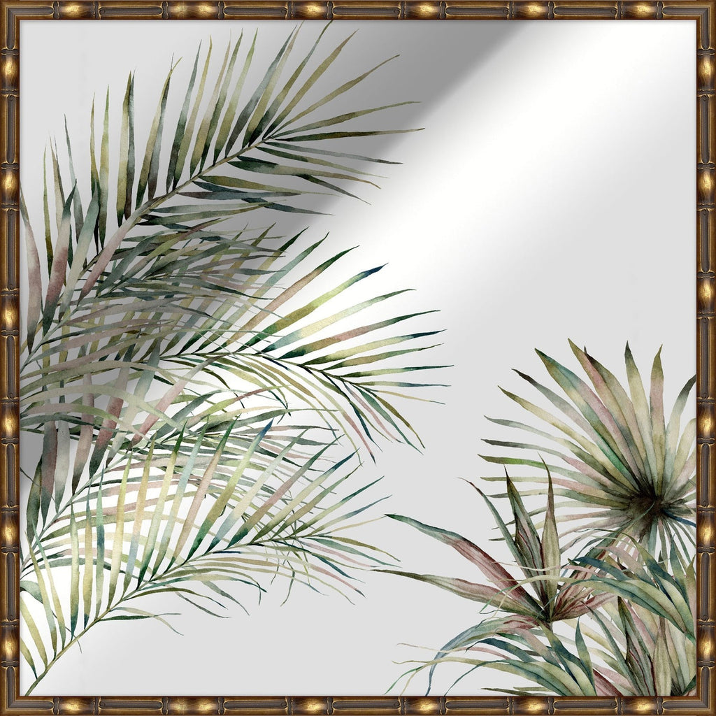 Tropical Palms Mirror Square-Wendover-WEND-WTUR0375-Wall Art-1-France and Son
