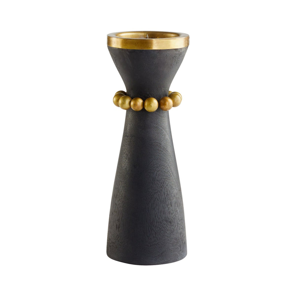 Parvati Candleholder-Cyan Design-CYAN-11515-Candle HoldersMedium-Black - Antique Brass-10-France and Son