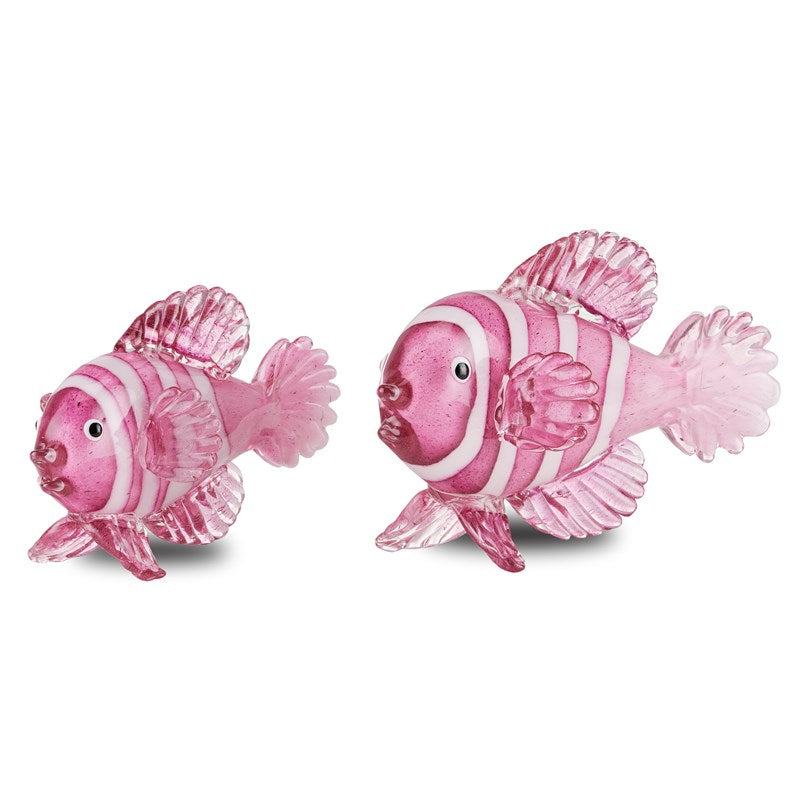 Rialto Magenta Glass Fish - Set of 2-Currey-CURY-1200-0563-Decorative Objects-2-France and Son