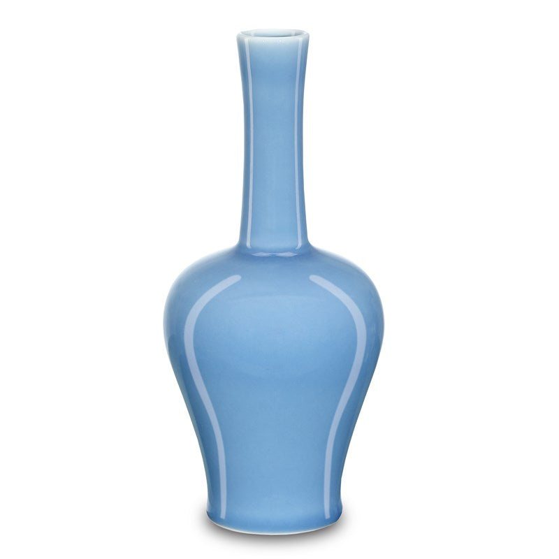 Sky Blue Straight Neck Vase-Currey-CURY-1200-0611-Vases-1-France and Son